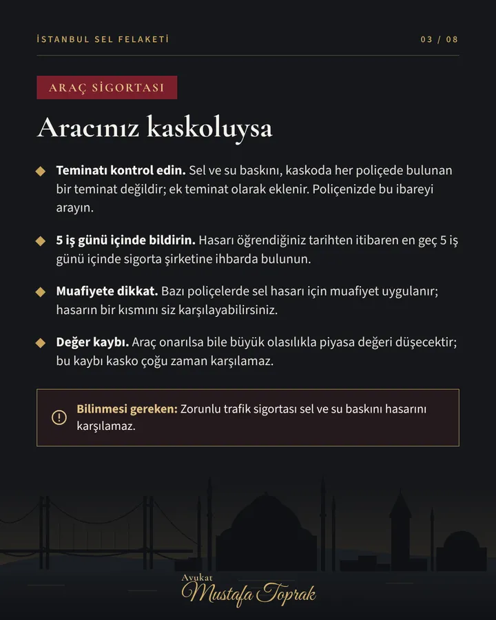 Aracınız kaskoluysa