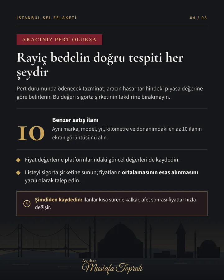 Aracınız pert olursa rayiç bedel